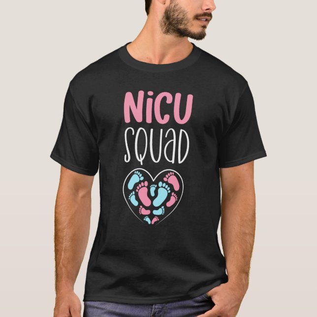 NICU Squad Pediatrician Neonatal NICU Nurse T Shirt (Framsida)
