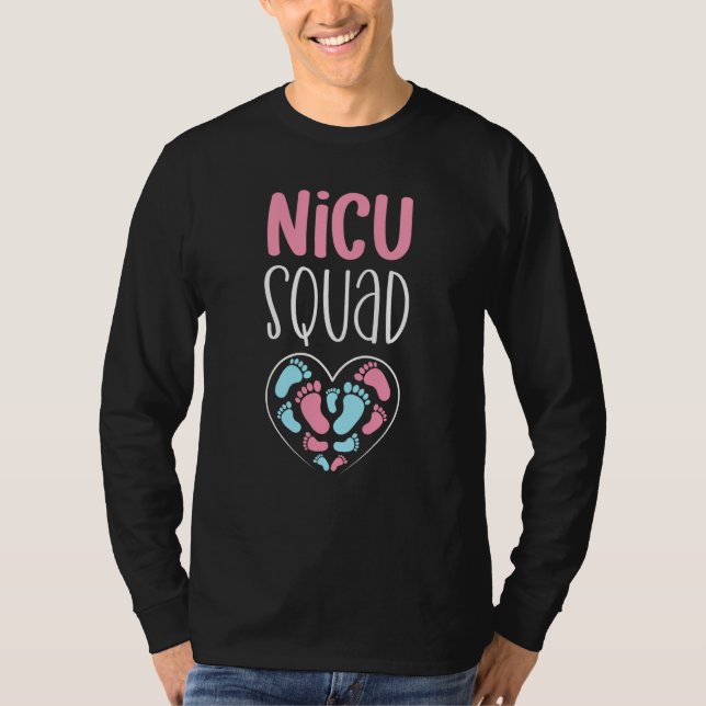 NICU Squad Pediatrician Neonatal NICU Nurse T Shirt (Framsida)