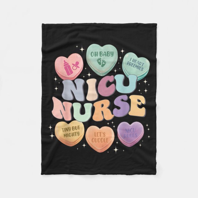 Nicu Valentine Nicu Nurse Valentines Day Icu Nurse Fleecefilt (Framsidan)