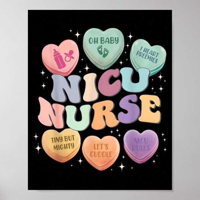 Nicu Valentine Nicu Nurse Valentines Day Icu Nurse Poster (Framsidan)