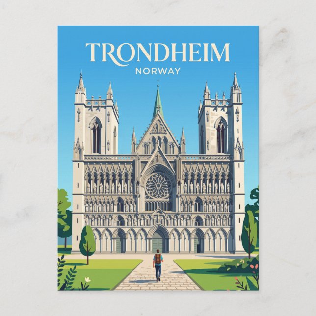 Nidarosdomen Norge Vykort (Framsida)