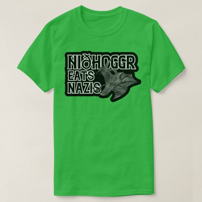 Nidhoggr Eats Nazis T Shirt (Design framsida)