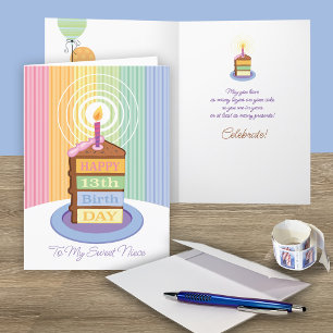 Niece 13 Birthday 4 skiktat kummelsegment Kort