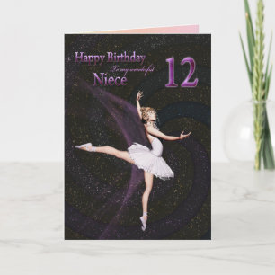 Niece age 12, ett födelsedagskort för ballerina kort