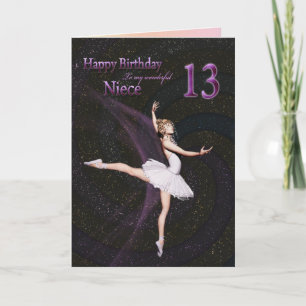 Niece age 13, ett födelsedagskort för ballerina kort