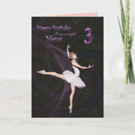 Niece age 3, ett ballerina-födelsedagskort kort