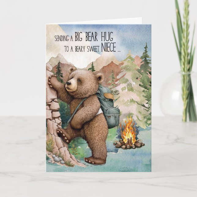 Niece Big Bear Hug Away vid sommarlägret Kort (Framsida)
