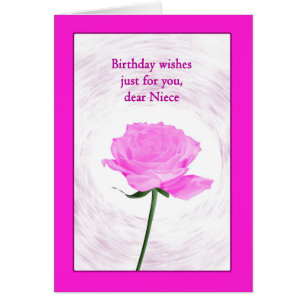 Niece Birthday Bevackra Rosa ros Hälsningskort