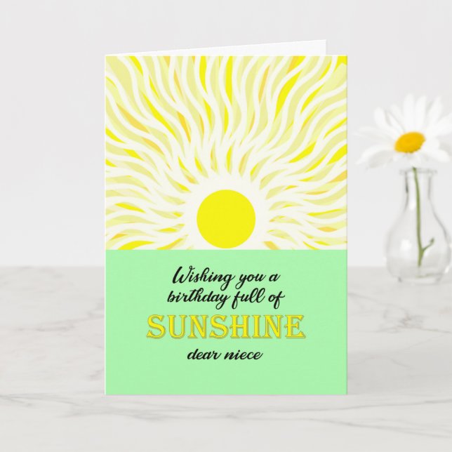 Niece Birthday Bright Sunshine Card Kort (Liten växt)