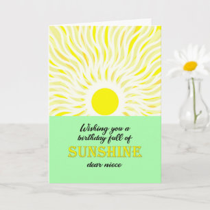 Niece Birthday Bright Sunshine Card Kort