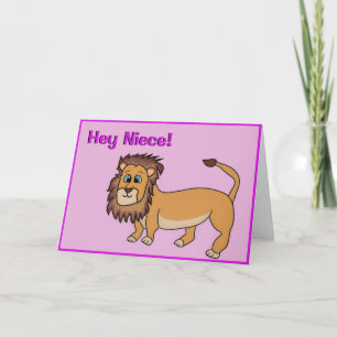 Niece Birthday Card - Cute Lejon Kort