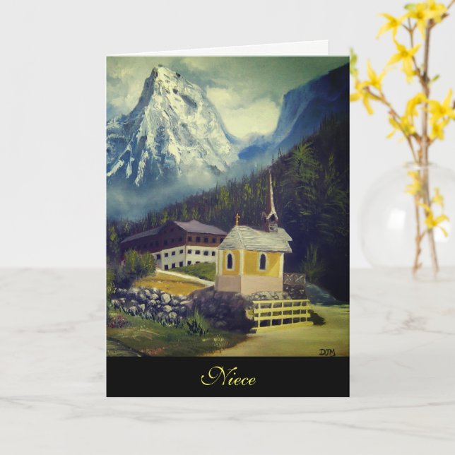 Niece Birthday Card Kort (Gul blomma)