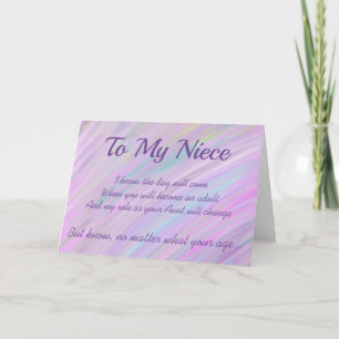 Niece Birthday Card Personlig Photo Rosa Lila Kort