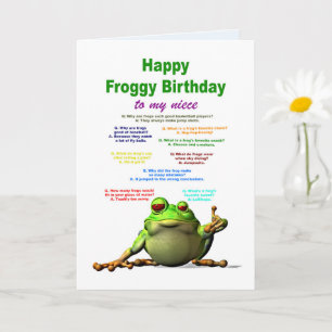Niece, Birthday, Frog Jokes Kort