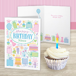Niece Birthday-ikonkort Kort