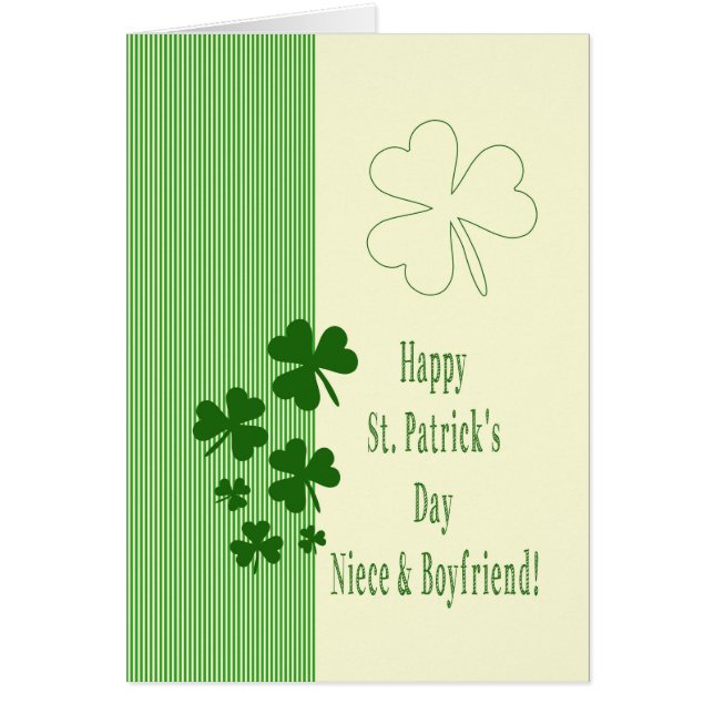 Niece & Boykompis Lycklig St. Patrick's Day Hälsningskort (Framsidan)