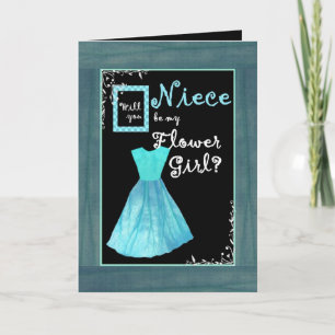 NIECE Flower Girl Investigation TURQUOISE BLUE Dre Inbjudan