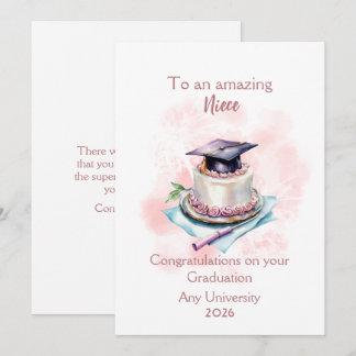 Niece Graduation Cap and Cake Congratulations