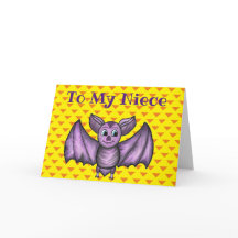 NIECE HALLOWEEN HELGDAG CARD FLADDERMUS ORANGE LIL