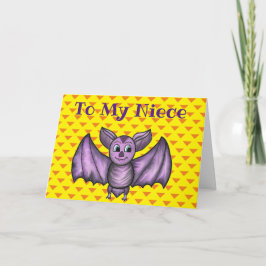 NIECE HALLOWEEN HELGDAG CARD FLADDERMUS ORANGE LIL KORT