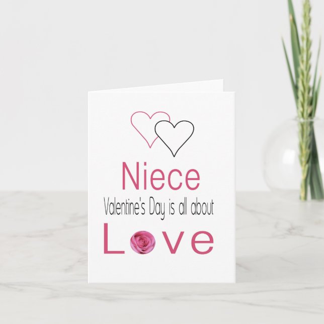 Niece Happy Valentine Day Ro Helgkort (Framsida)