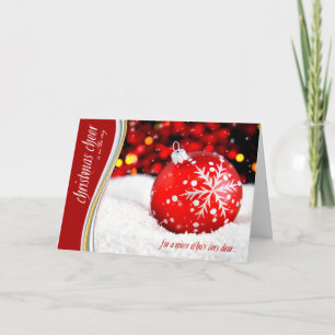 Niece jul Cheer Red Snowflake Ornament Helgkort