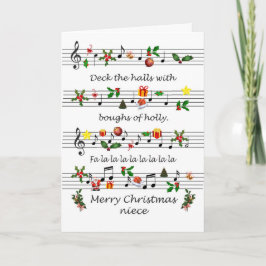 Niece Jul Lakan Music Deck Halls Helgkort