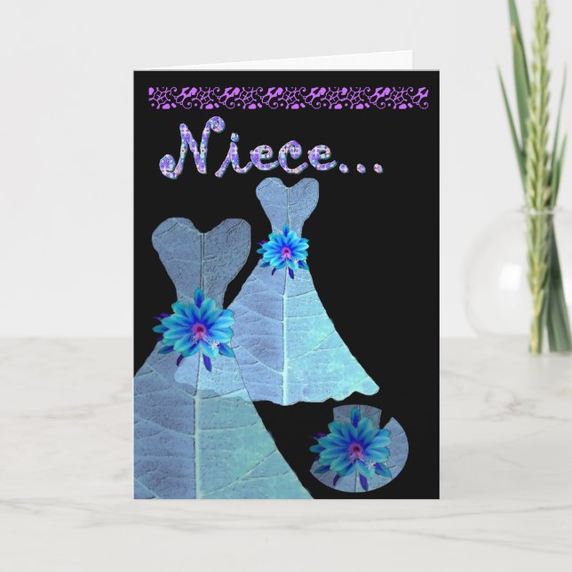 NIECE - Junior Bridesmaid BLUE Gown Inbjudan (Framsida)