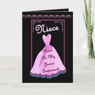 NIECE Junior Bridesmaid ROSA Gown Flowered Trim Inbjudan