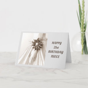 NIECE **LYCKLIG 21:a BIRTHDAY**-KORT Inbjudan