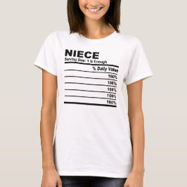 Niece Nutrition Facts Anpassningsbar Personlig Wom T Shirt