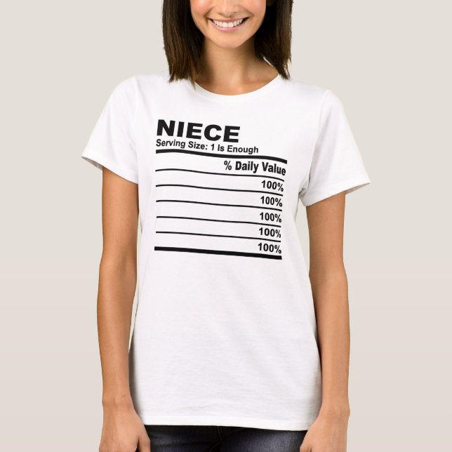 Niece Nutrition Facts Anpassningsbar Personlig Wom T Shirt (Framsida)