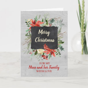Niece och hennes Family God jul Card Helgkort