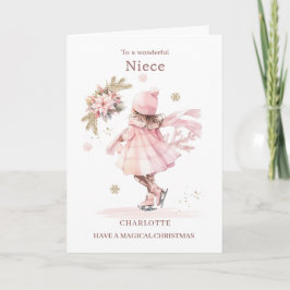 Niece Pink jul liten flicka Helgkort