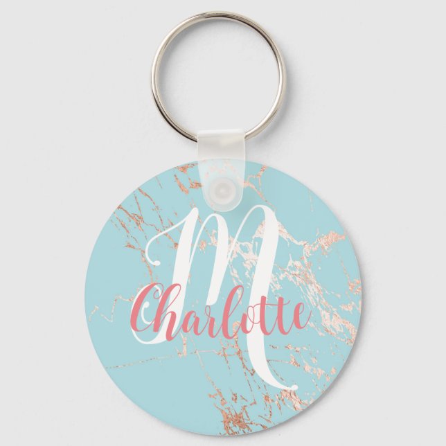 Niece som ska få Trendiget Marble Blue Guld Nyckelring (Framsida)