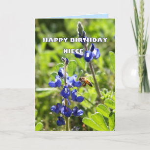 Niece Texas Bluebonnet Grattis på födelsedagen Kort