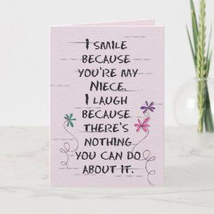 Niece's Birthday med glitter-blomsterkort Kort