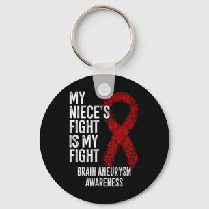 Niece's Fight Brain Aneurysm Awareness Nyckelring