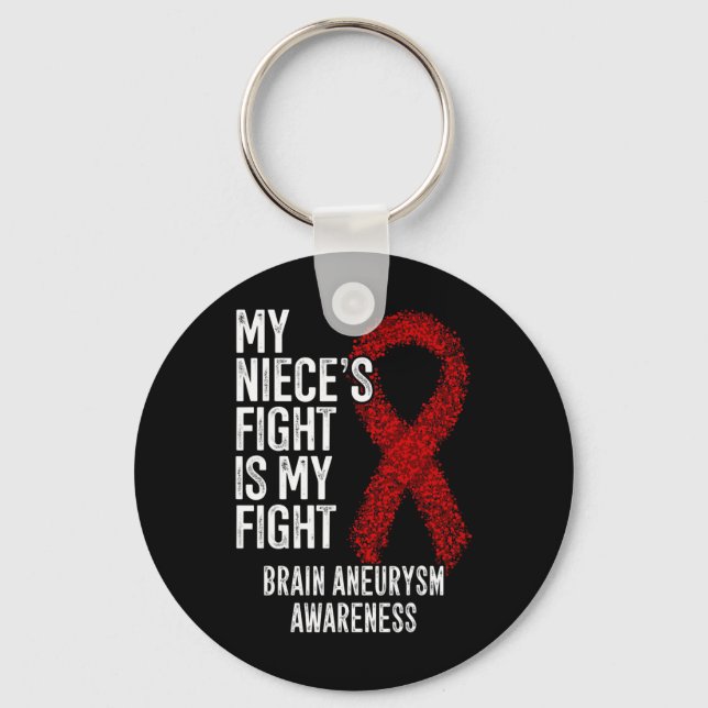Niece's Fight Brain Aneurysm Awareness Nyckelring (Framsida)