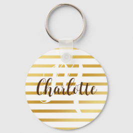 Nieces Födelsedagsfest Gift favoriserar Guld White Nyckelring