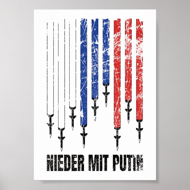 Nieder mit Putin Antikrieg Frieden Ukraina Poster (Framsidan)