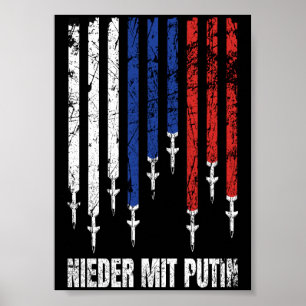 Nieder mit Putin Antikrieg Frieden Ukraina Poster