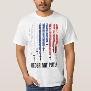 Nieder mit Putin Antikrieg Frieden Ukraina T Shirt