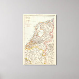 Niederlande - Nederländerna Karta Canvastryck