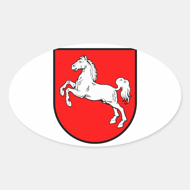 Niedersachsen Wappen Ovalt Klistermärke (Framsida)