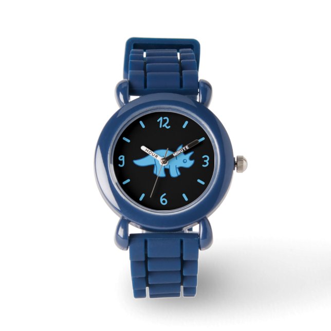 Niedliche Blaue Triceratops Dinosaurier Armbandsur (Framsida)