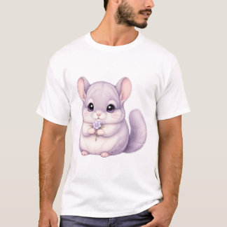 Niedliche Chinchilla Mit Blumenstrauß T Shirt
