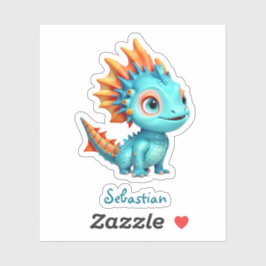 Niedlicher Alien-Drache, türkis - Klistermärken