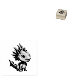 Niedlicher Alien-Drache, türkis - Stämpel