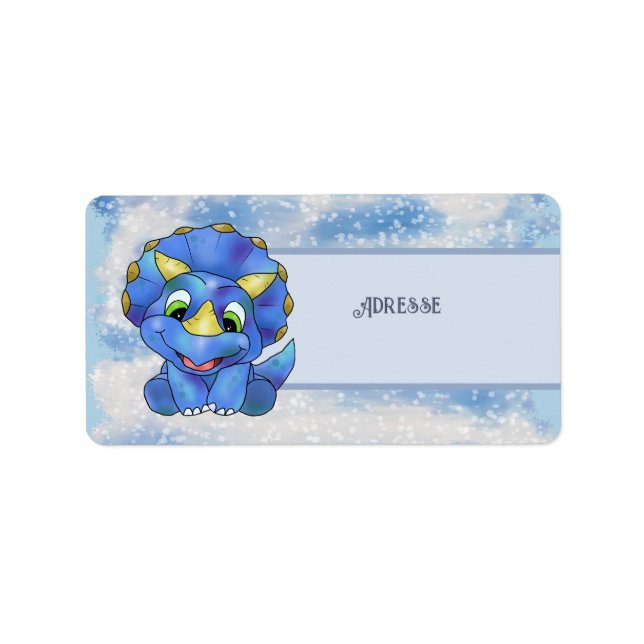 niedlicher Dino Adressetikett (Framsidan)